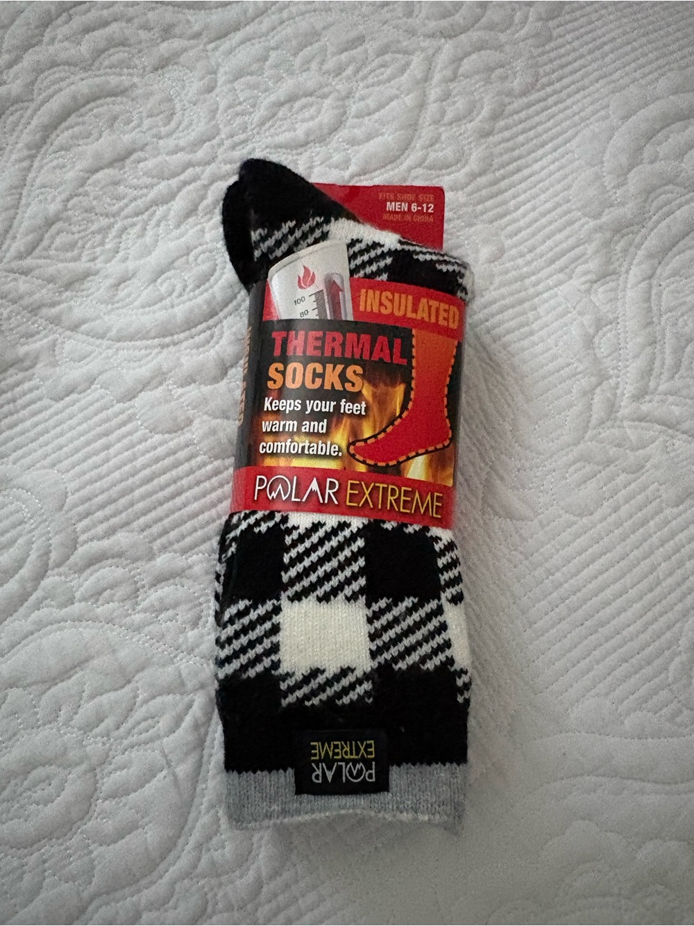 Men’s Insulated Thermal Socks - Black & White